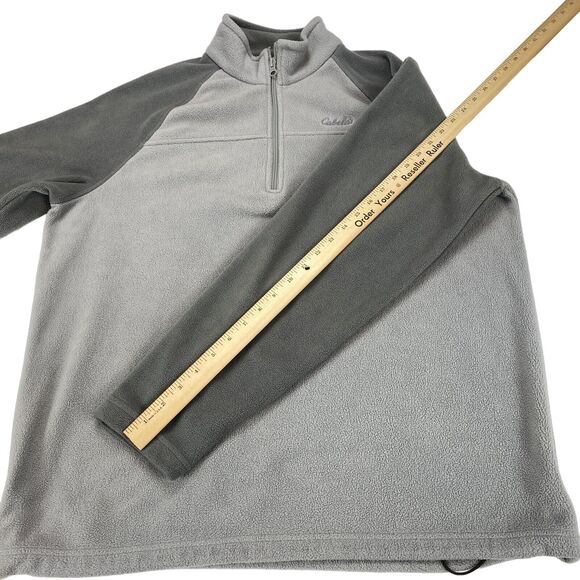 Cabela's Pullover Men's Large Gray Fleece Long Sleeve Mock Neck Quarter Zip - Picture 4 of 12